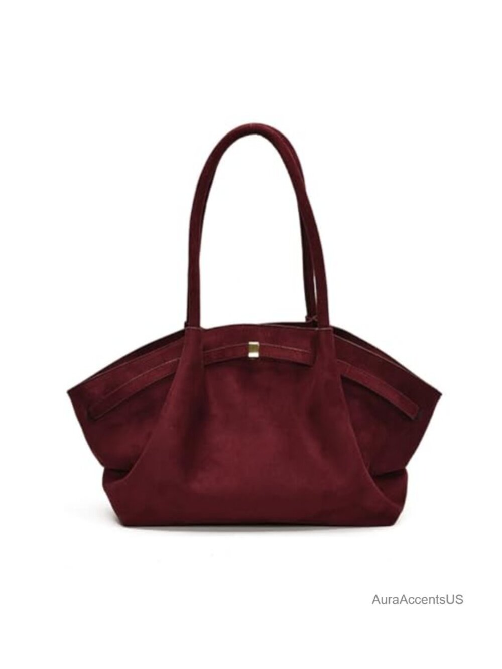 Vintage Faux Suede Women's Large Work Tote Bag 3-Way Style